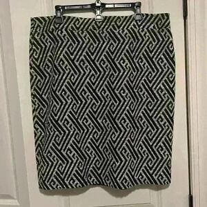 Ann Taylor size 18 Lined Pencil Skirt Black & White Woven Classic Design